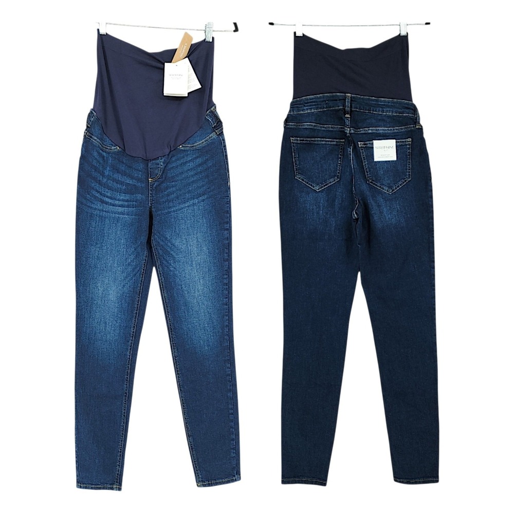 Seraphine Over Bump Maternity Jeans 6L Long 6T Tall Kai Skinny Leg Indigo NEW